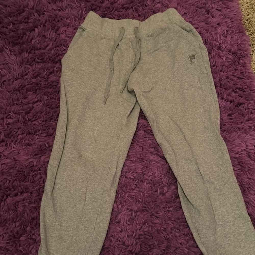 FILA sweatpants sizes small color gray fabric cotton like new